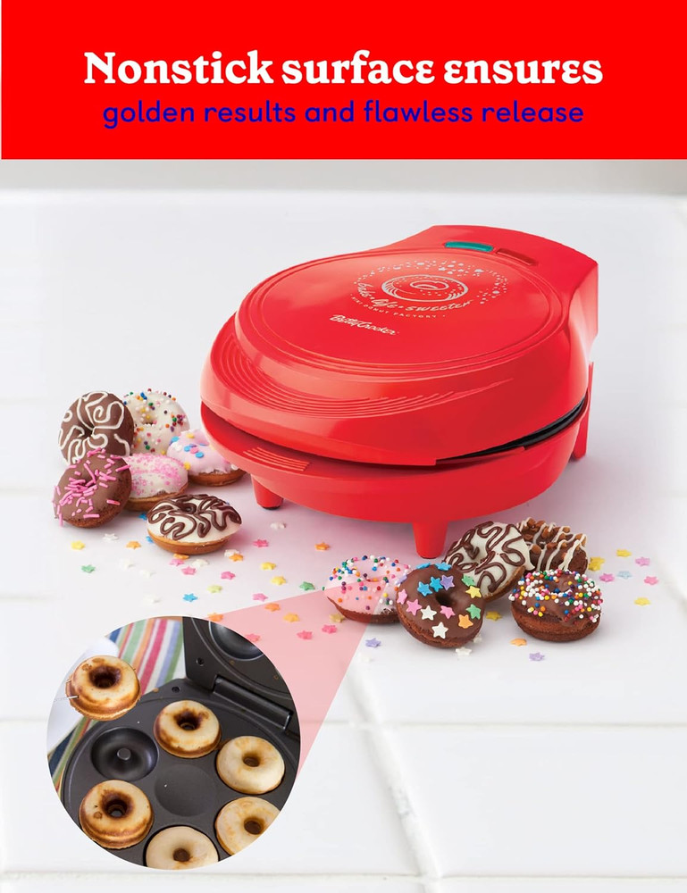 Donut Maker, Mini Donut Maker with Nonstick Surface, Mini Donut Maker Machine wi