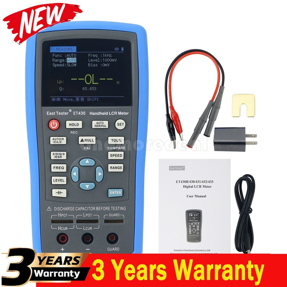 Handheld LCR Meter LCR Tester Capacitance Inductance Meter Frequency 100KHz