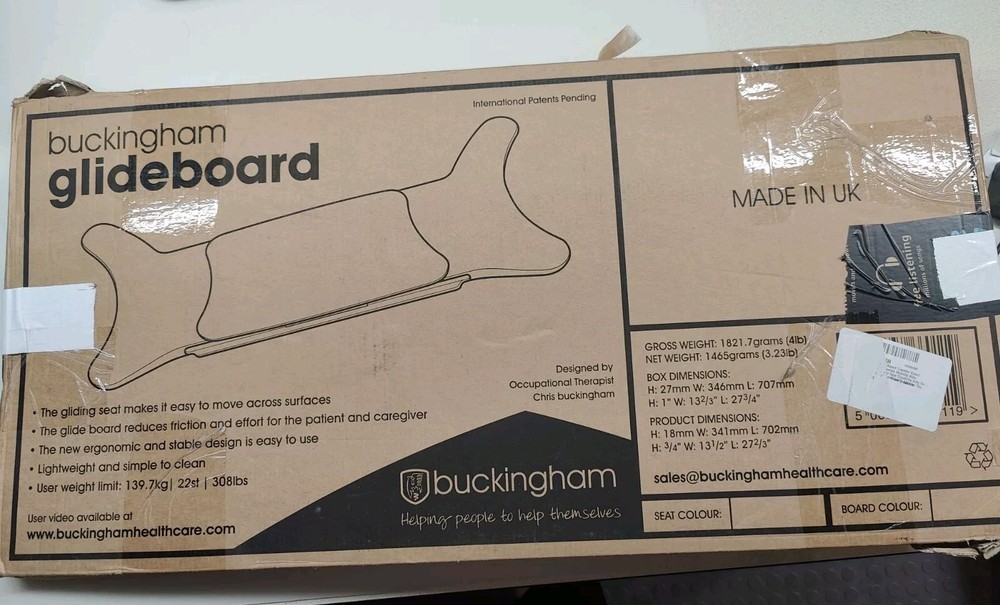 Buckingham Glideboard Transfer Board Only, Blue *Missing the seat"