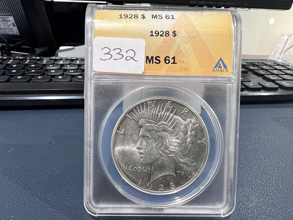 1928 $1 Peace Silver Dollar Anacs MS61 (CIX)