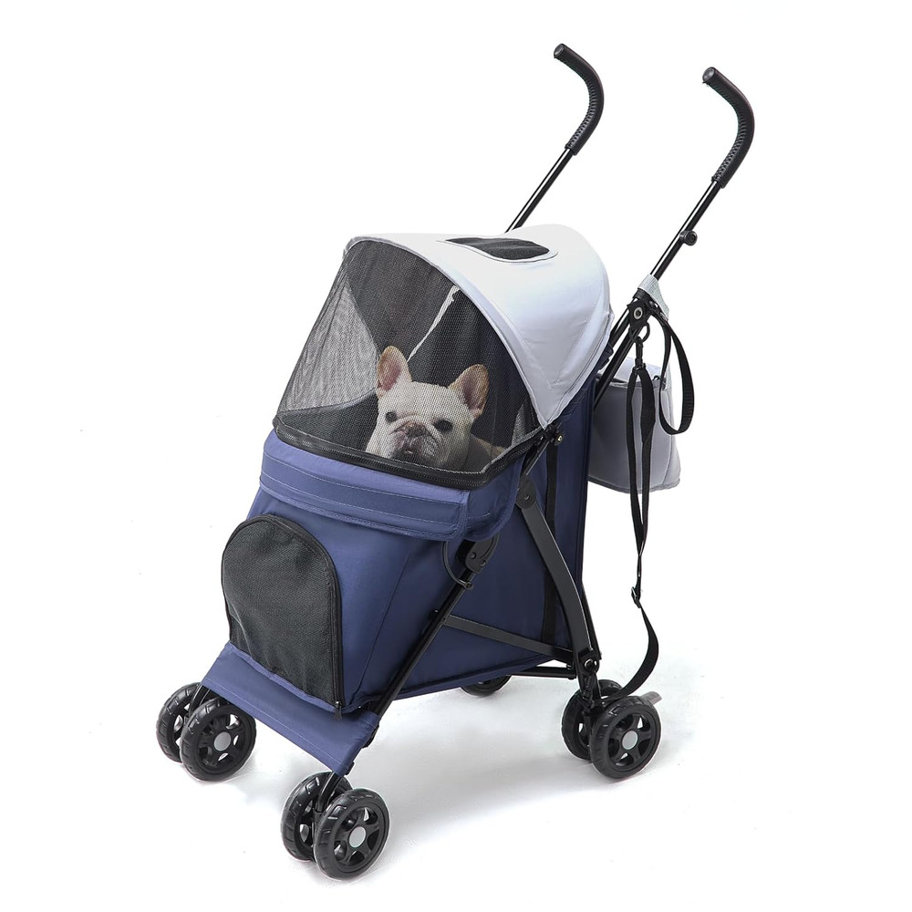 Lightweight 10 Lbs Foldable Pet Stroller for Small Dogs & Cats, Easy-Fold Compac