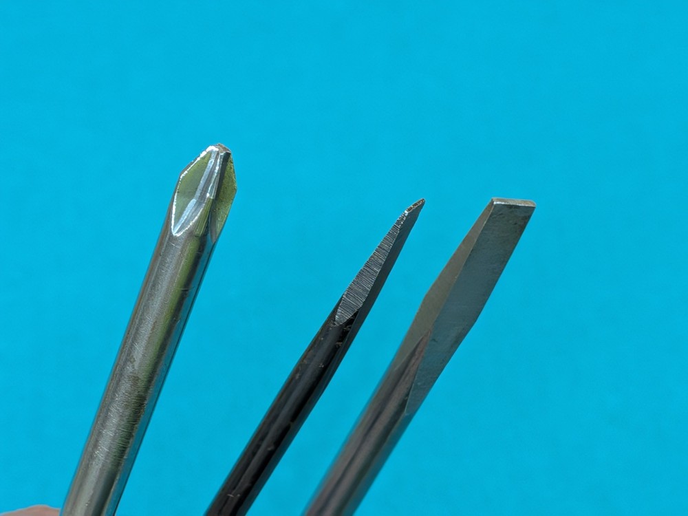 STANLEY "Bell System" 3-pc. Flat/Phillips Screwdrivers Black Amalite 1940's-60's