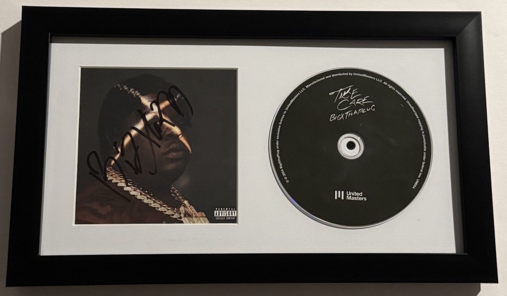 BIGXTHAPLUG SIGNED TAKE CARE COUNTRY RAPPER FRAMED CD AUTOGRAPH COA