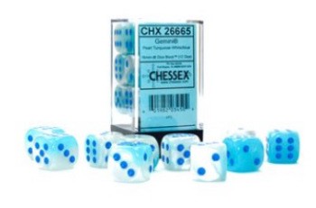 GEMINI 12D6 TURQUOISE-WHT/BLUE LUMINARY 16MM