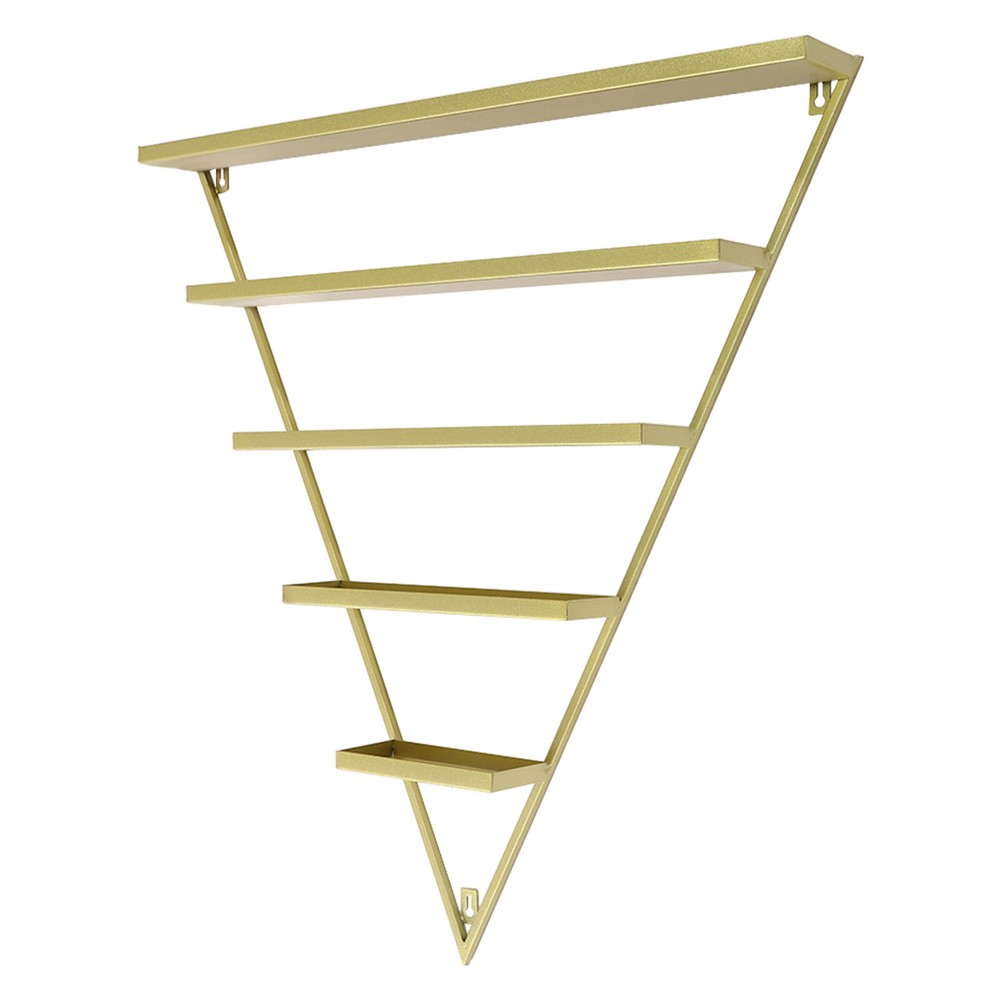 10pcs Set Triangular Nail Polish Racks Wall-mounted Cosmetics Display Rack Gold