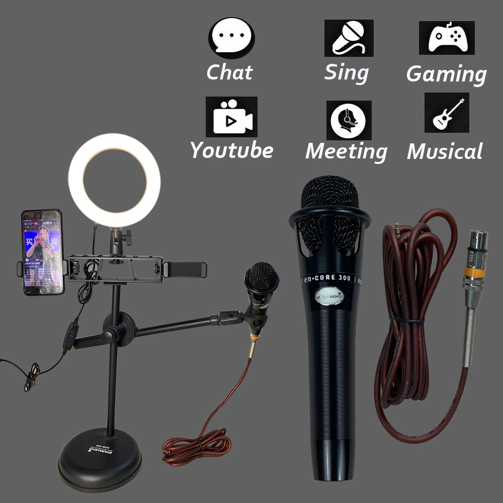 Wired Handheld Microphone Cardioid Elecrect Condense Complete Mic For Live Chat