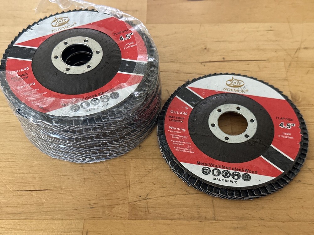 7 Pack Noemon 4.5” A40 Grit Flap Disc Grinding Wheels