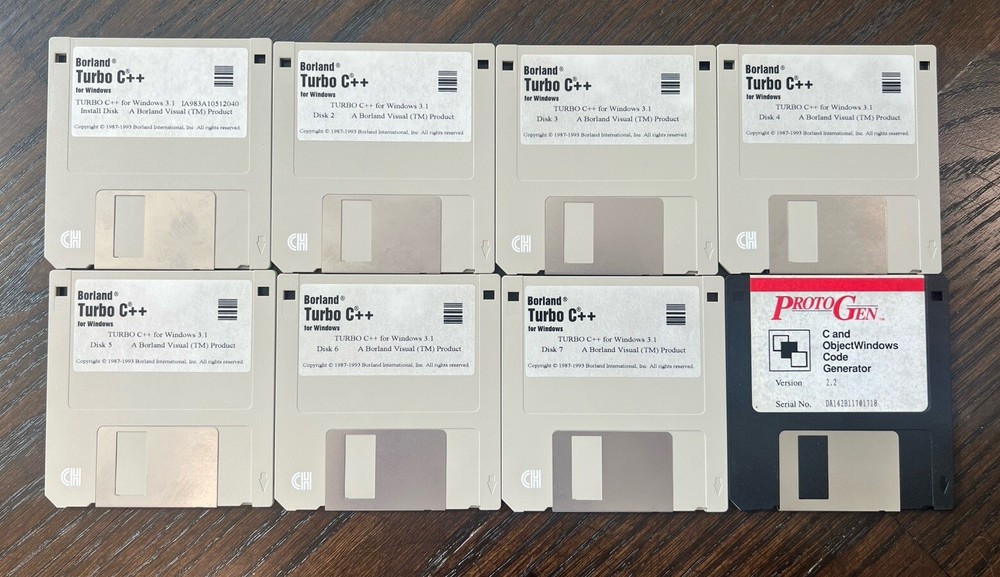 Borland Turbo C++ Visual Edition & Tools For Windows Version 3.1 3.5” Disks