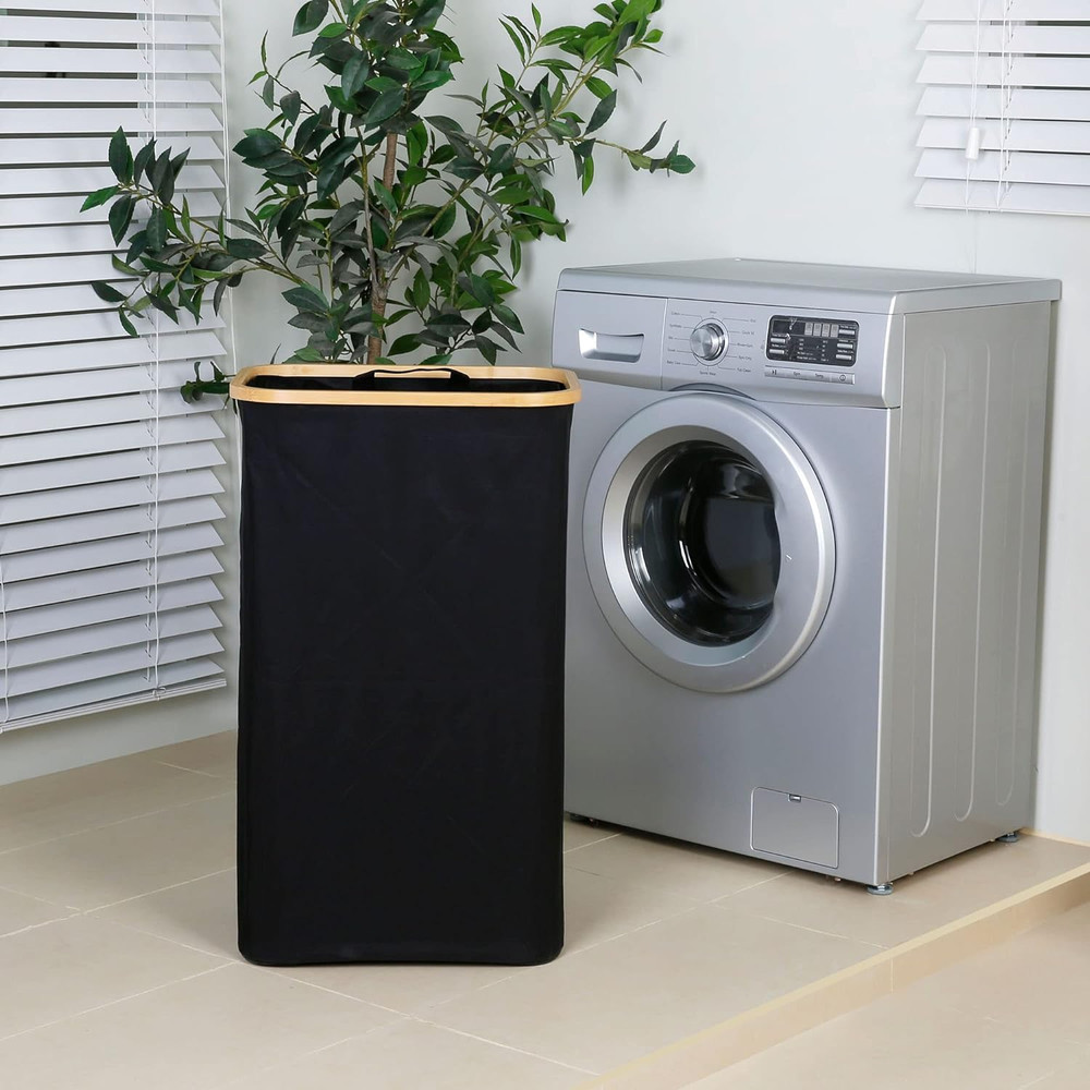 Laundry Hamper with Lid, 110L Large Laundry Hamper with Handle and Lid, Colla...