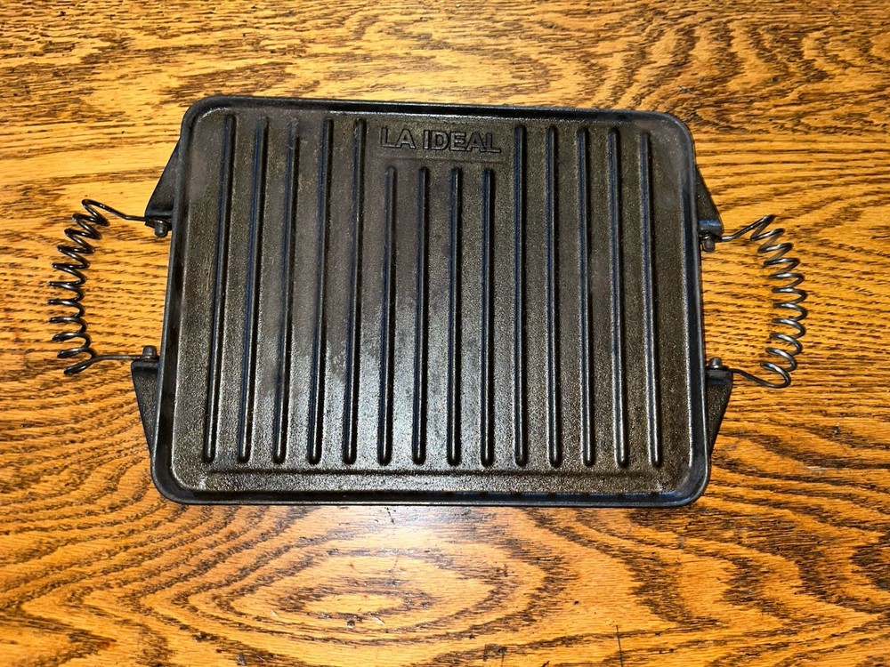 La IDEAL Cast iron Cookware Double Sided Rectangular Griddle