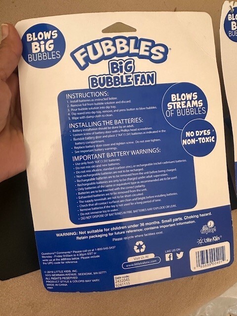 Fubbles Big Bubble Fan - Blue