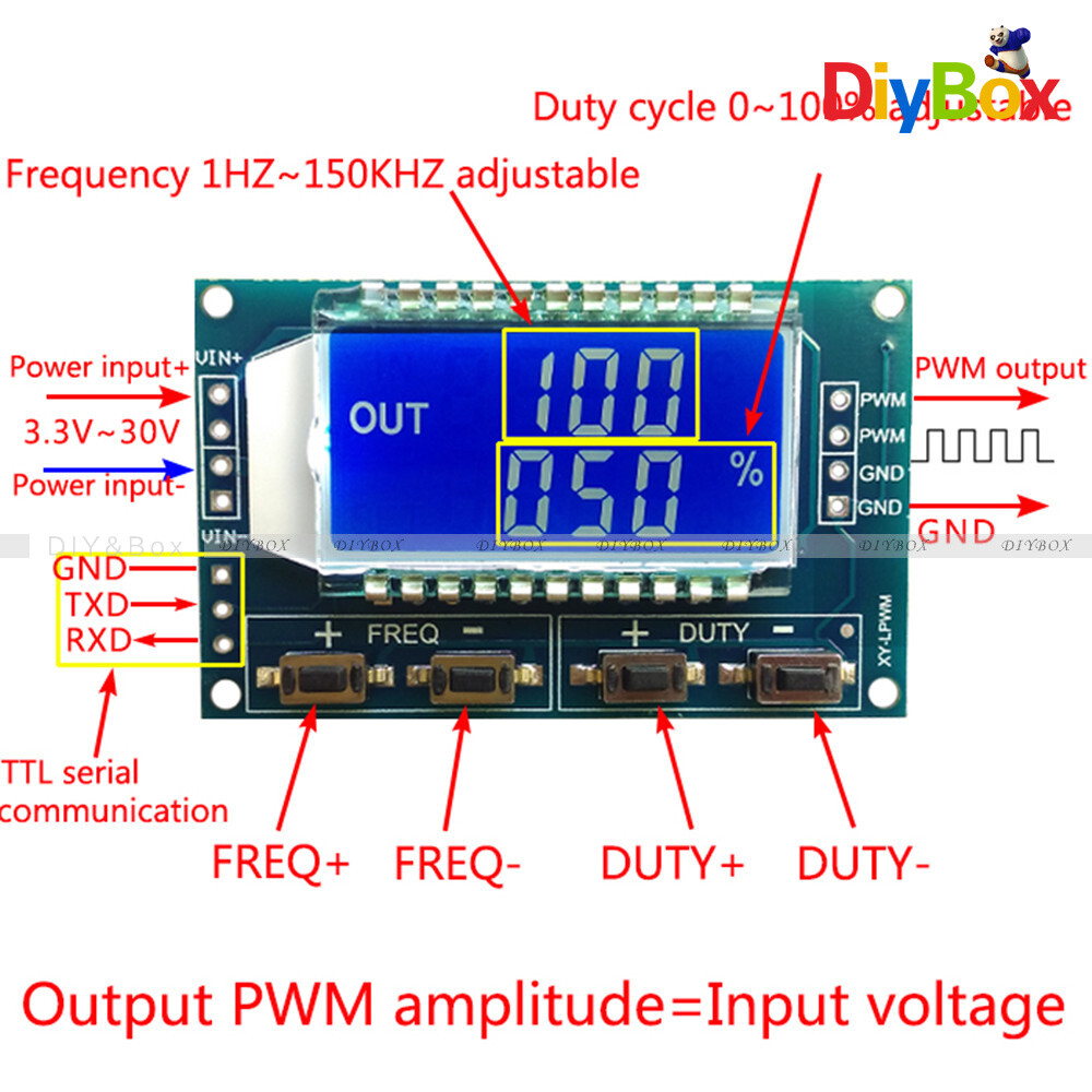 Signal Generator Adjustable Module PWM Pulse Frequency Duty Cycle Square Wave