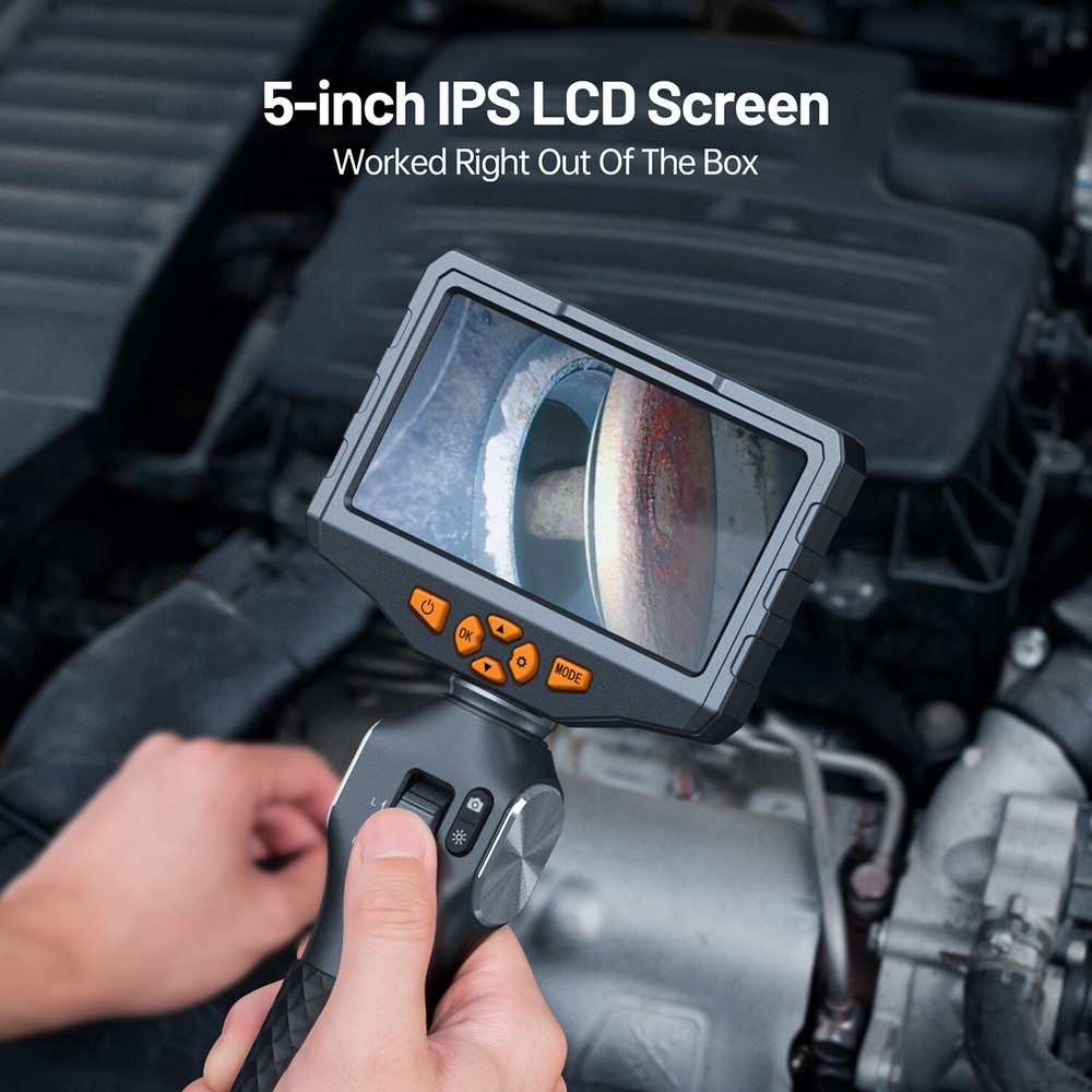 Articulating Borescope Two-Way Articulation Head 5" Endoscope Inspection Camera