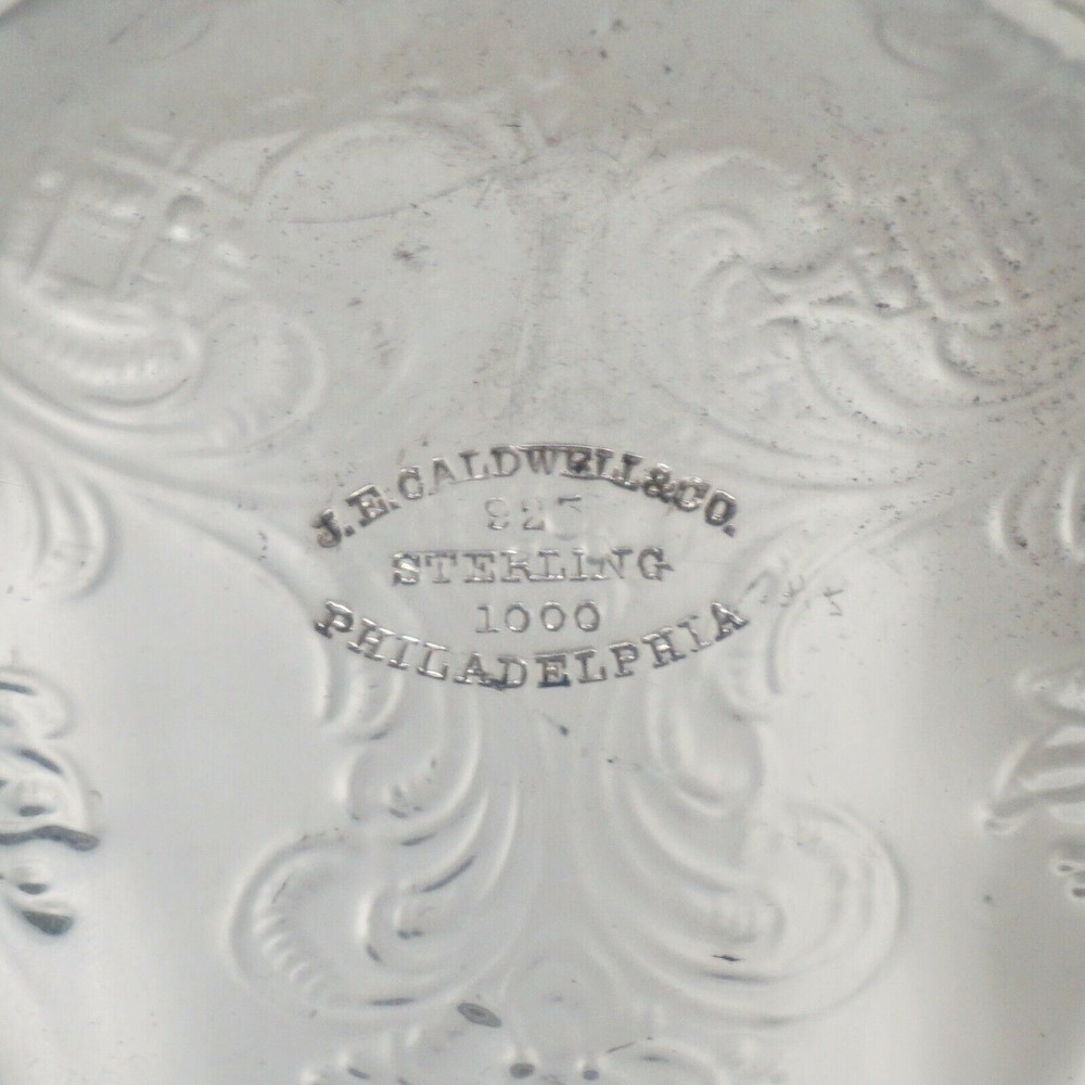 J.E. Caldwell & Co Sterling Silver Serving Platter Tray Philadelphia Reticulated
