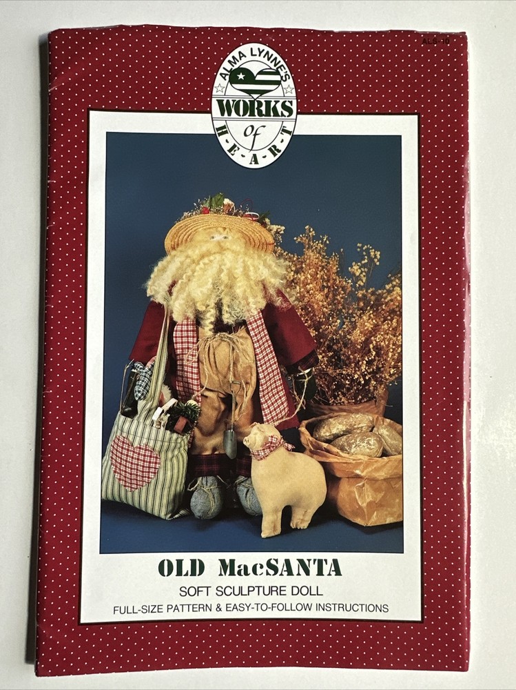 Old MacSanta Soft Sculpture Doll Sewing Pattern Alma Lynne’s