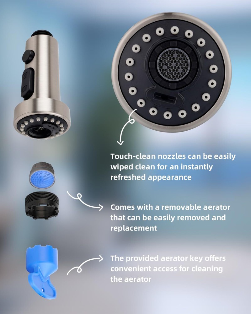 Spray Head Pull Down Kitchen Faucet Replacement Part American Standard 2 Colors