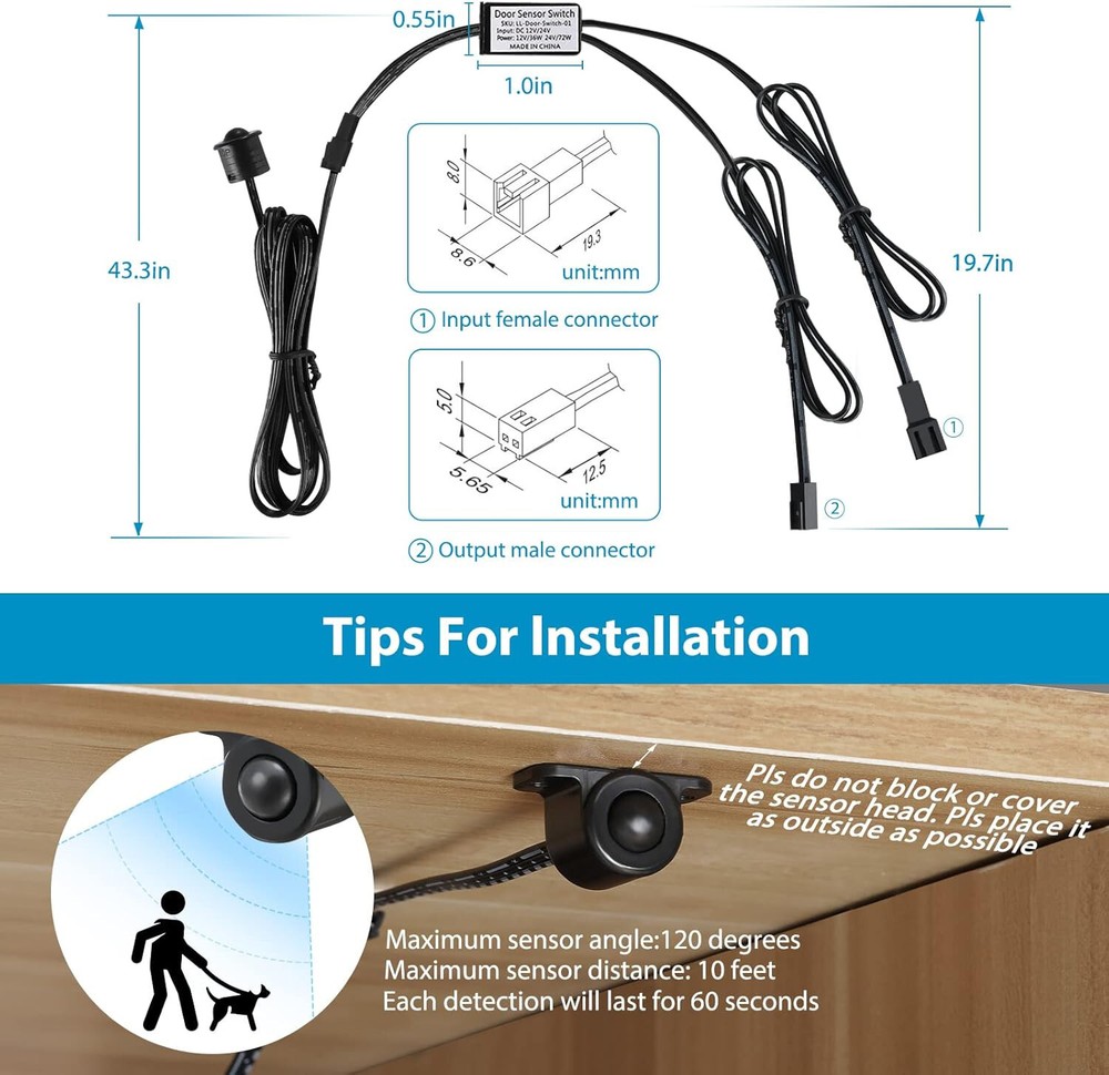 6 Slim LED Light Bars. Linkable Extendable Plug-in for Gun Safe, Locker, Closet