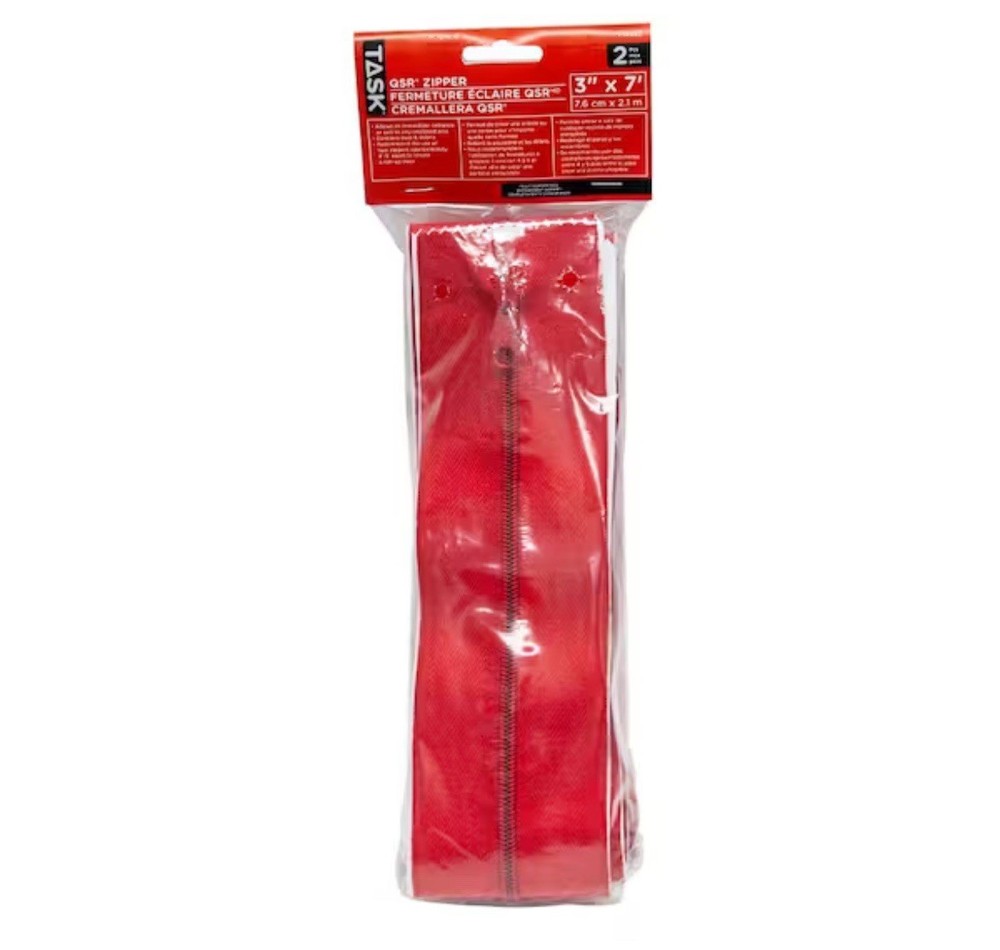 Task QSR zipper 2-pk, new, unopened, 3"X7'