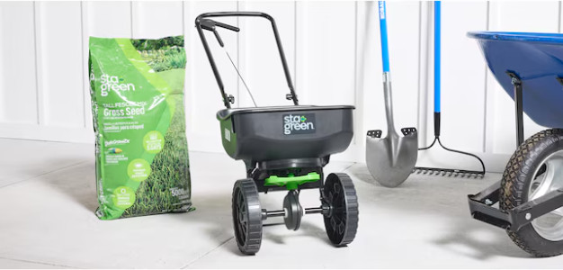 Sta-Green Precision Broadcast Spreader 20-lb Capacity Compatible with Ice Melt