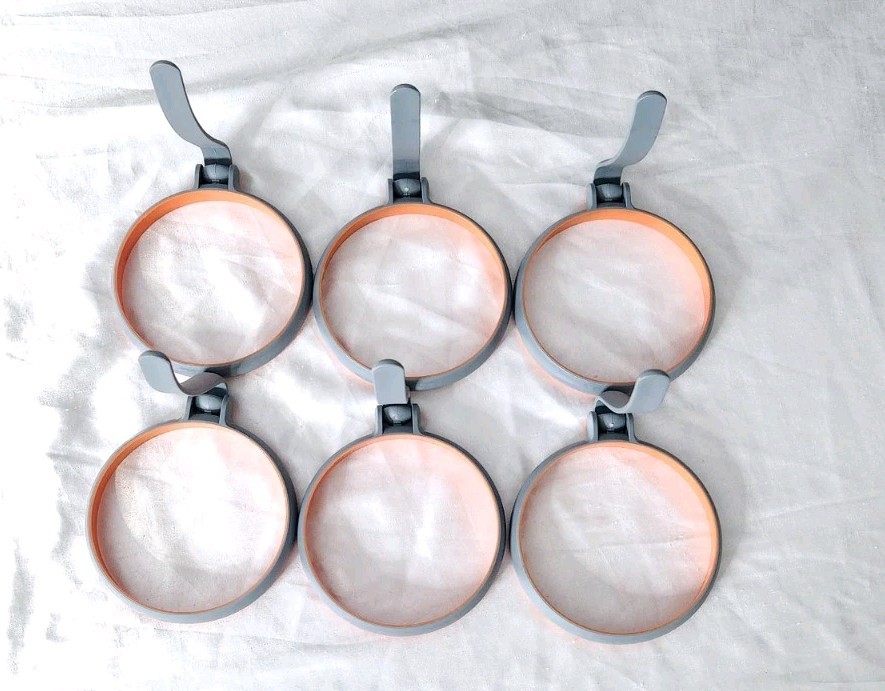 6 Round Griddle Silicone Egg Ring Bundle Pancakes Eggs Omelet