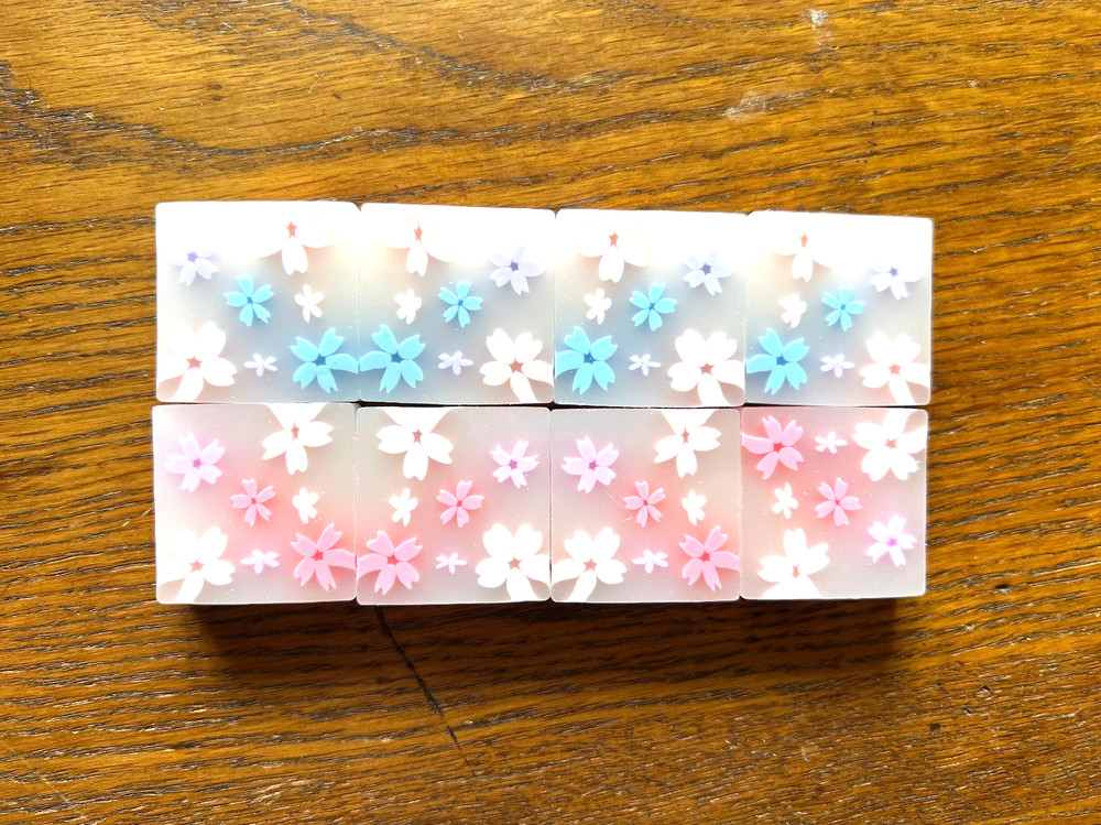 8 Cherry Blossom Erasers, Version 2, New and Unused