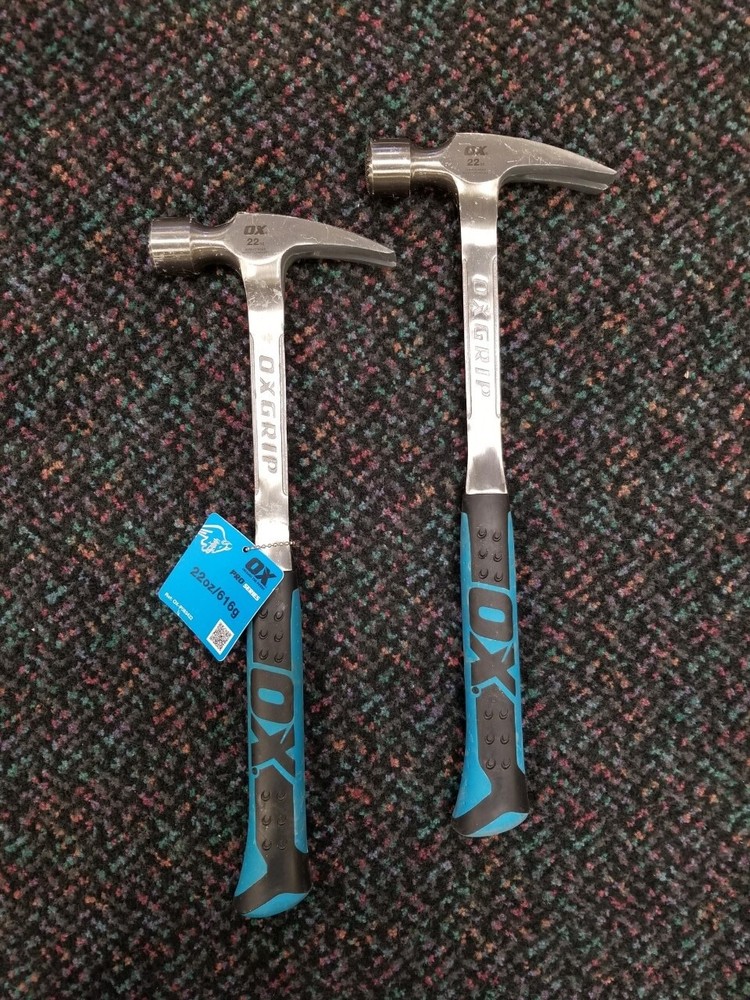 OX Tools Pro 22oz Milled Face Framing Hammer - 2 Pack