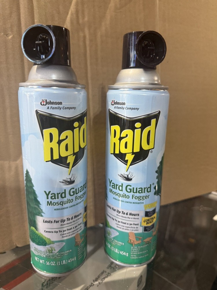 2 Pack Raid Yard Guard Mosquito Fogger Aerosol, 16 oz x