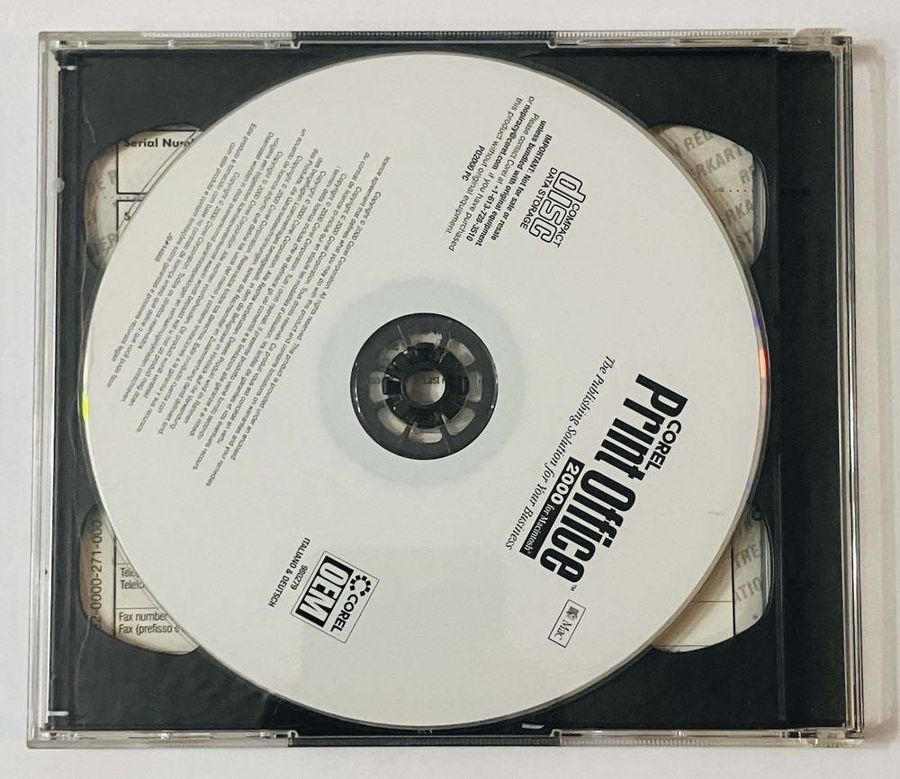 Corel Print Office 2000 OEM 2-Disc Set for Windows & Mac w/ Serial Card 2000