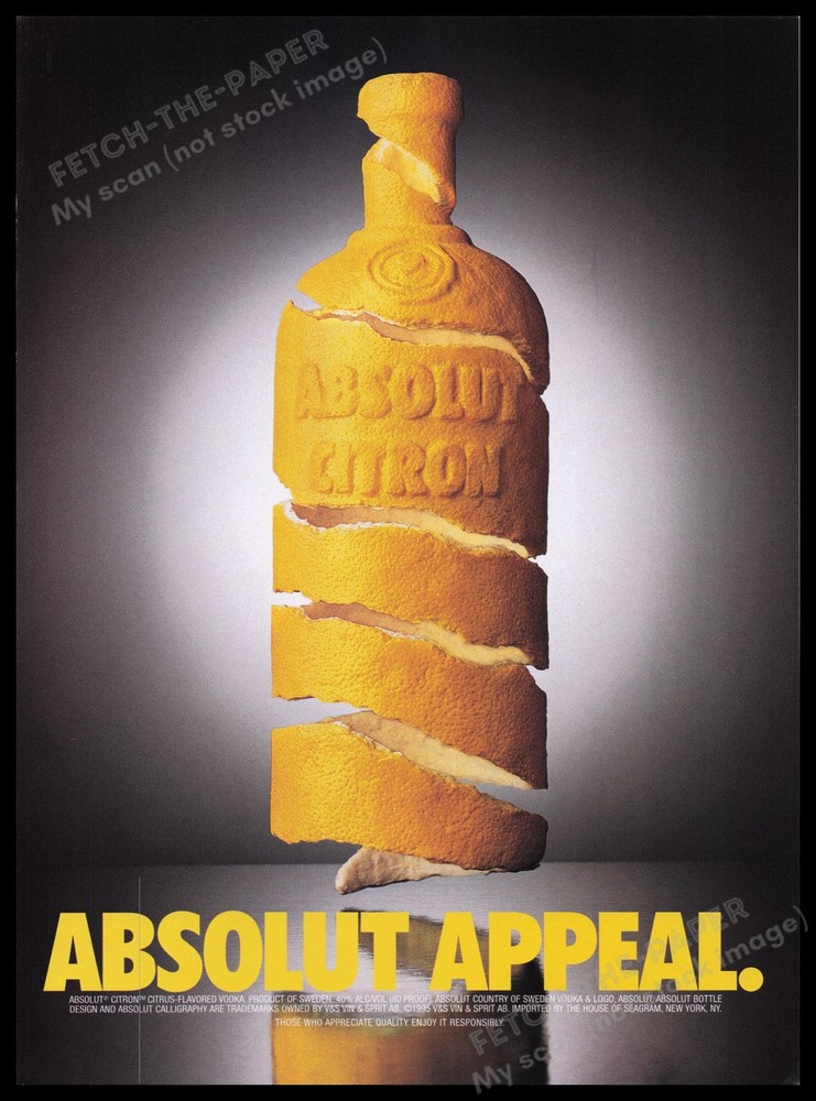 Absolut Appeal 2000s Print Advertisement Ad 2000 Citron Citrus