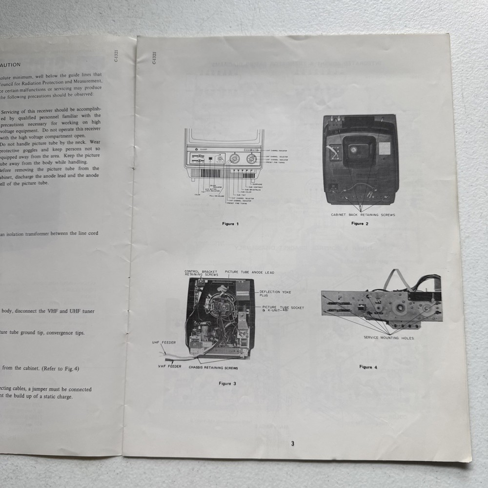 Sharp Electronics Color Television Model C-1321 Service Information
