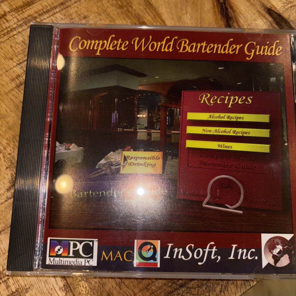 Complete World Bartender Guide (PC/MAC) 2,400 Recipes CD-ROM