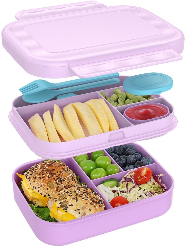 Caperci Bento Box for Kids - Stackable Leakproof Multiple Compartments Lunch ...