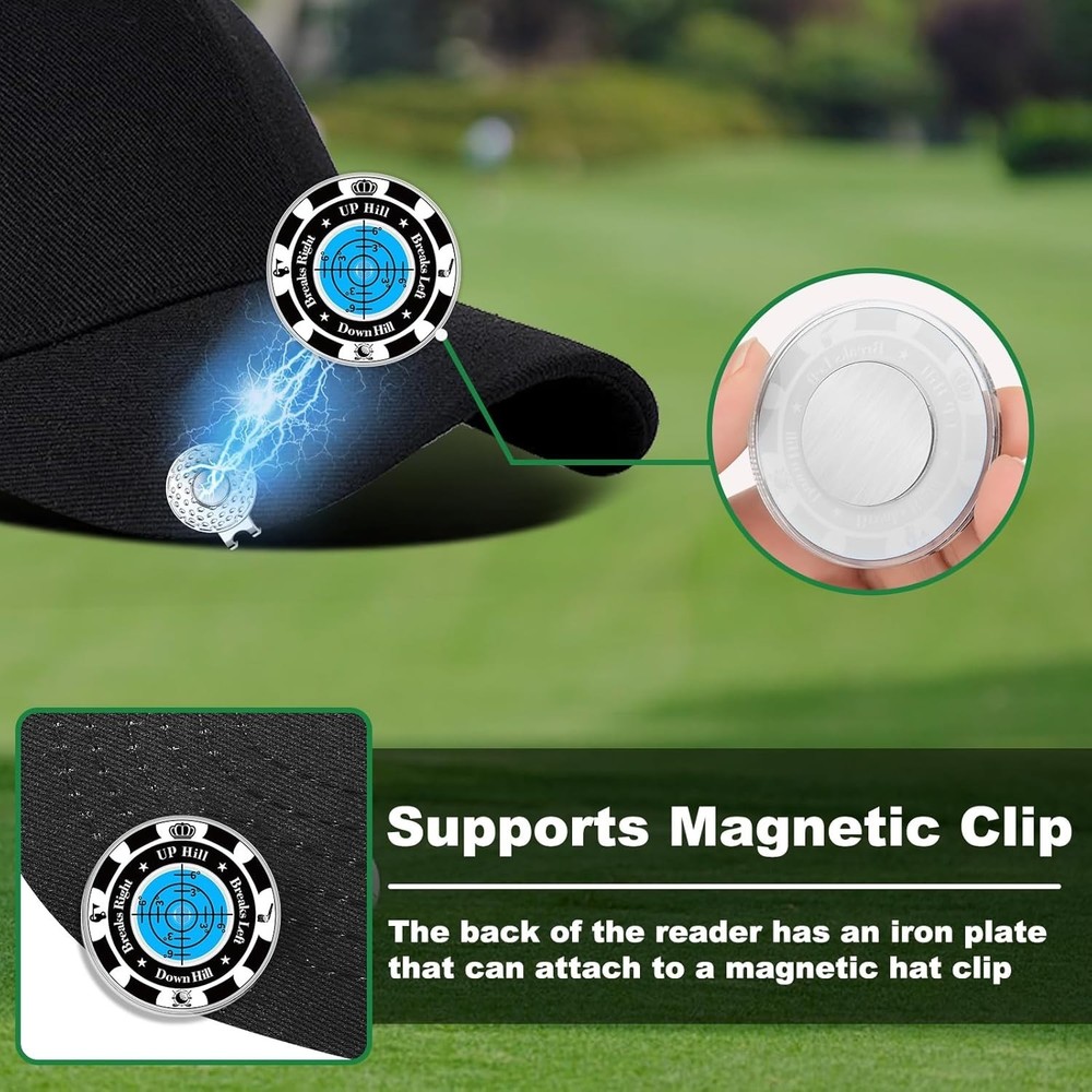 Compact Golf Ball Markers with Enhanced Bubble Reader & Hat Clip - Perfect Gift