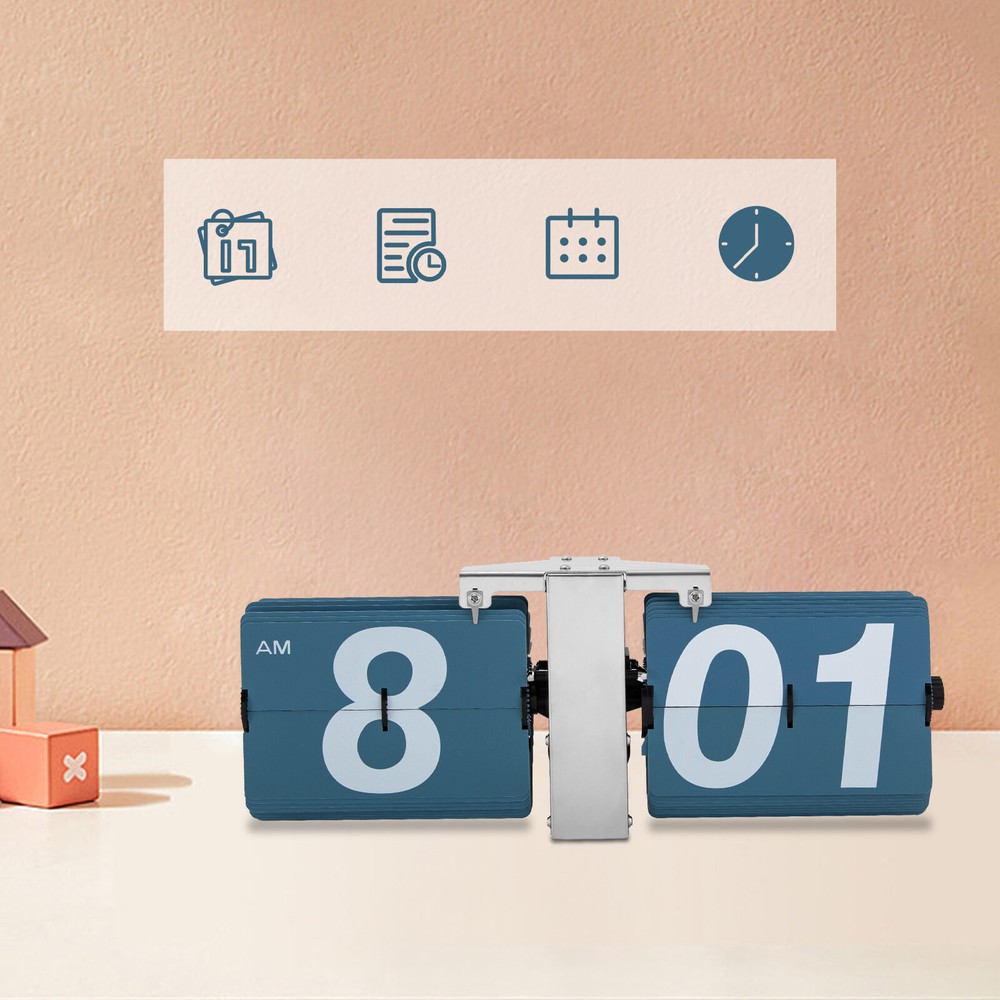 Retro Style Wall & Tabletop Flip Clock - Classic Mechanical - Digital Display