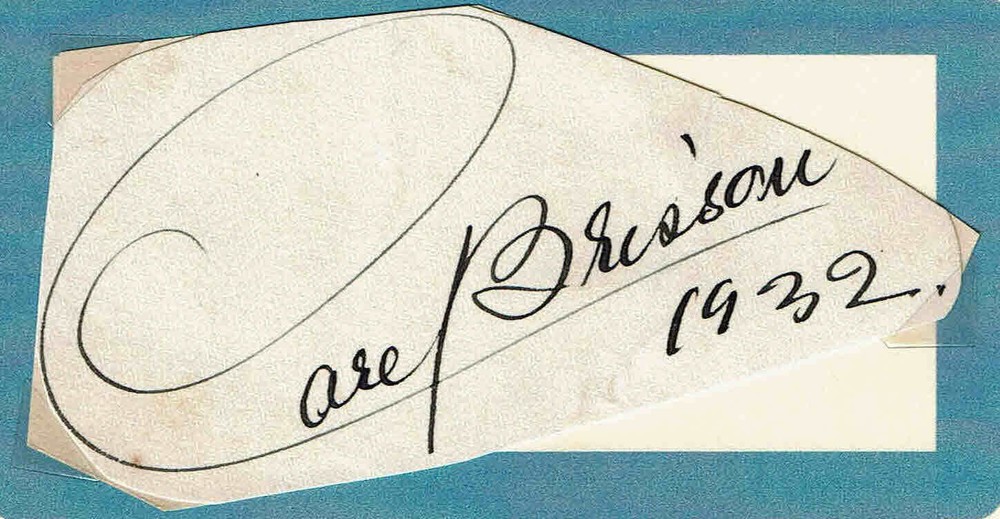 CARL BRISSON (+1958) - Danish Actor - Murder at the Vanities - Autograph