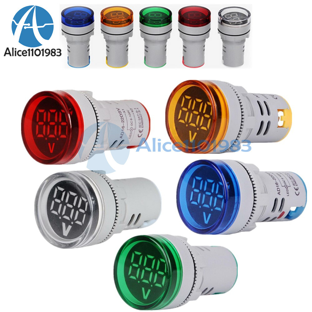 22MM Mini LED Voltmeter Digital Display Voltage Meter Volt Tester DC 6-100V