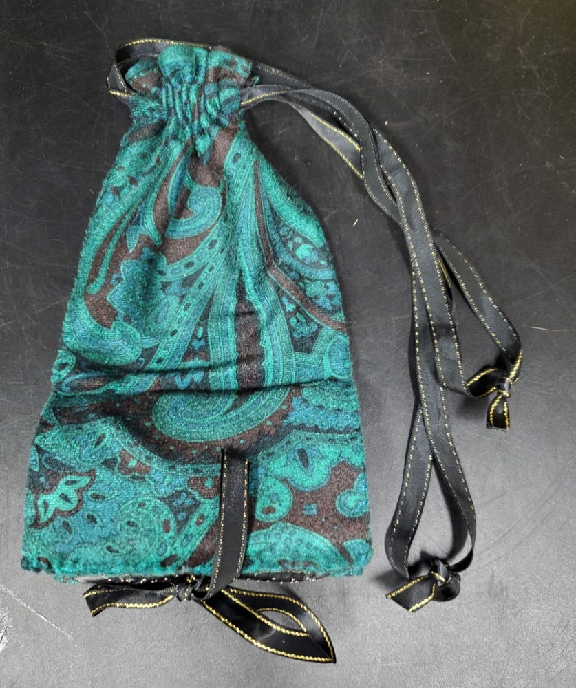 Handmade Pin Cushion Storage Bag Teal Black B69