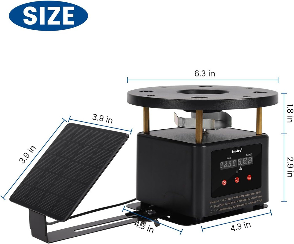 Deer Feeder Timer with Integrated Solar Panel, Digital Automatic Deer Feeder Mot