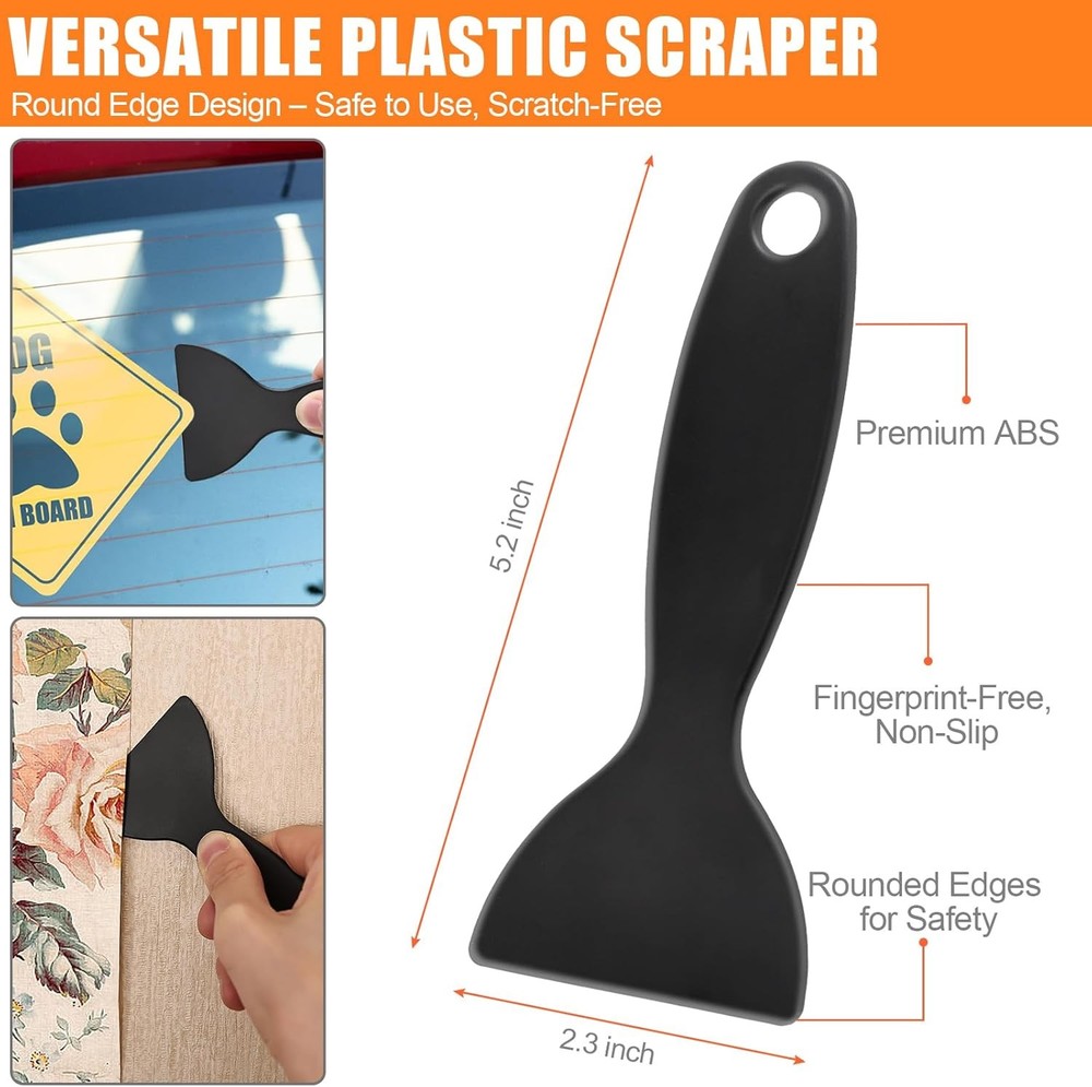 4 Pack Razor Blade Scraper, Premium Cleaning Scraper Tool with 50 PCS Metal