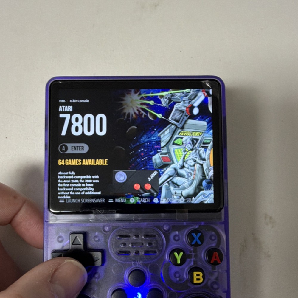 R36S Open Source Handheld Game Console Purple Transparent USB-C