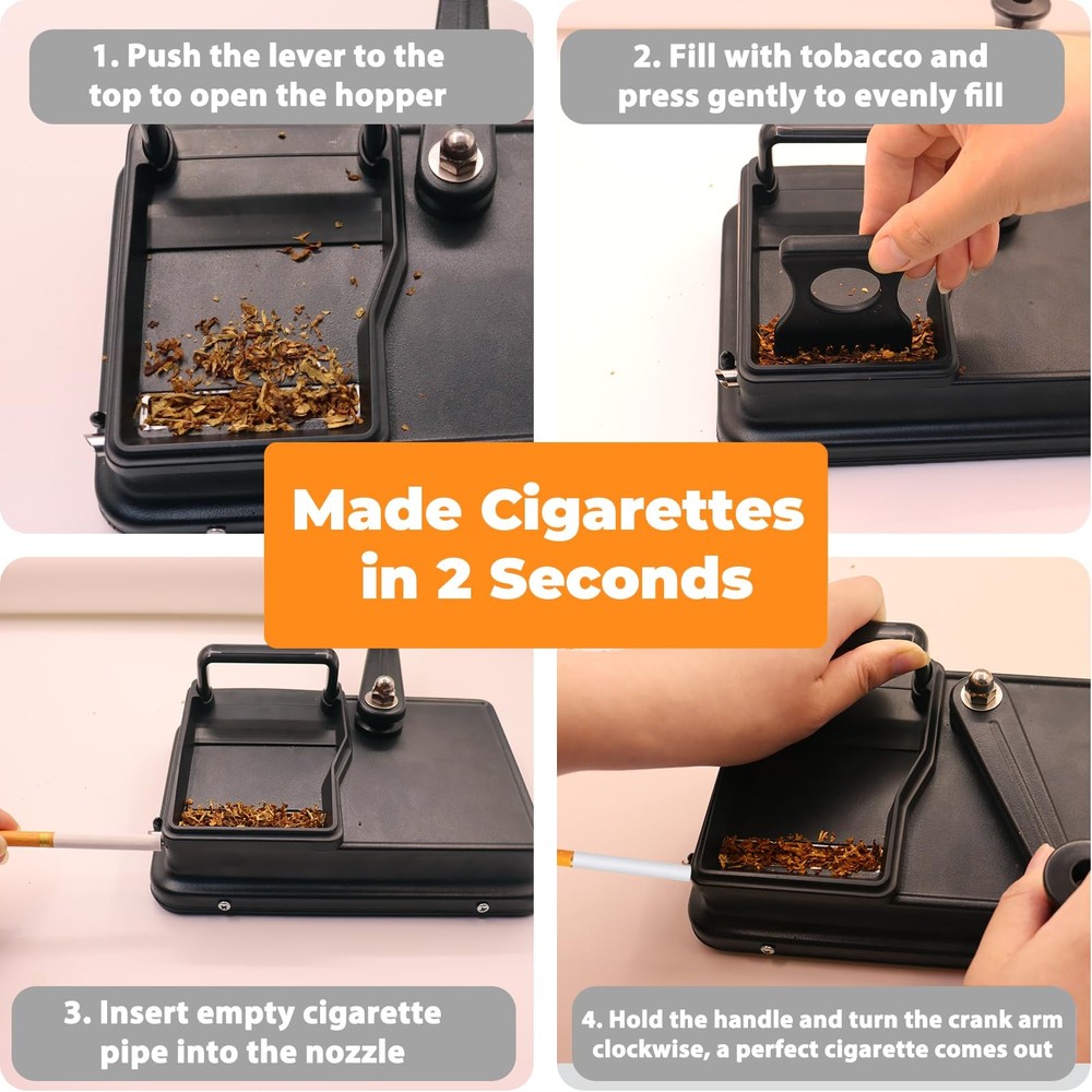 Cigarette Rolling Machine, Manual Cigarette Roller Cigarette Tobacco Injector...