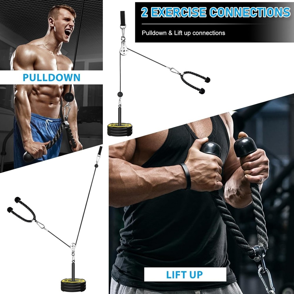 Pulley System for Home Gym, Cable Pulley System Gym for LAT Pulldown Cable Ma.