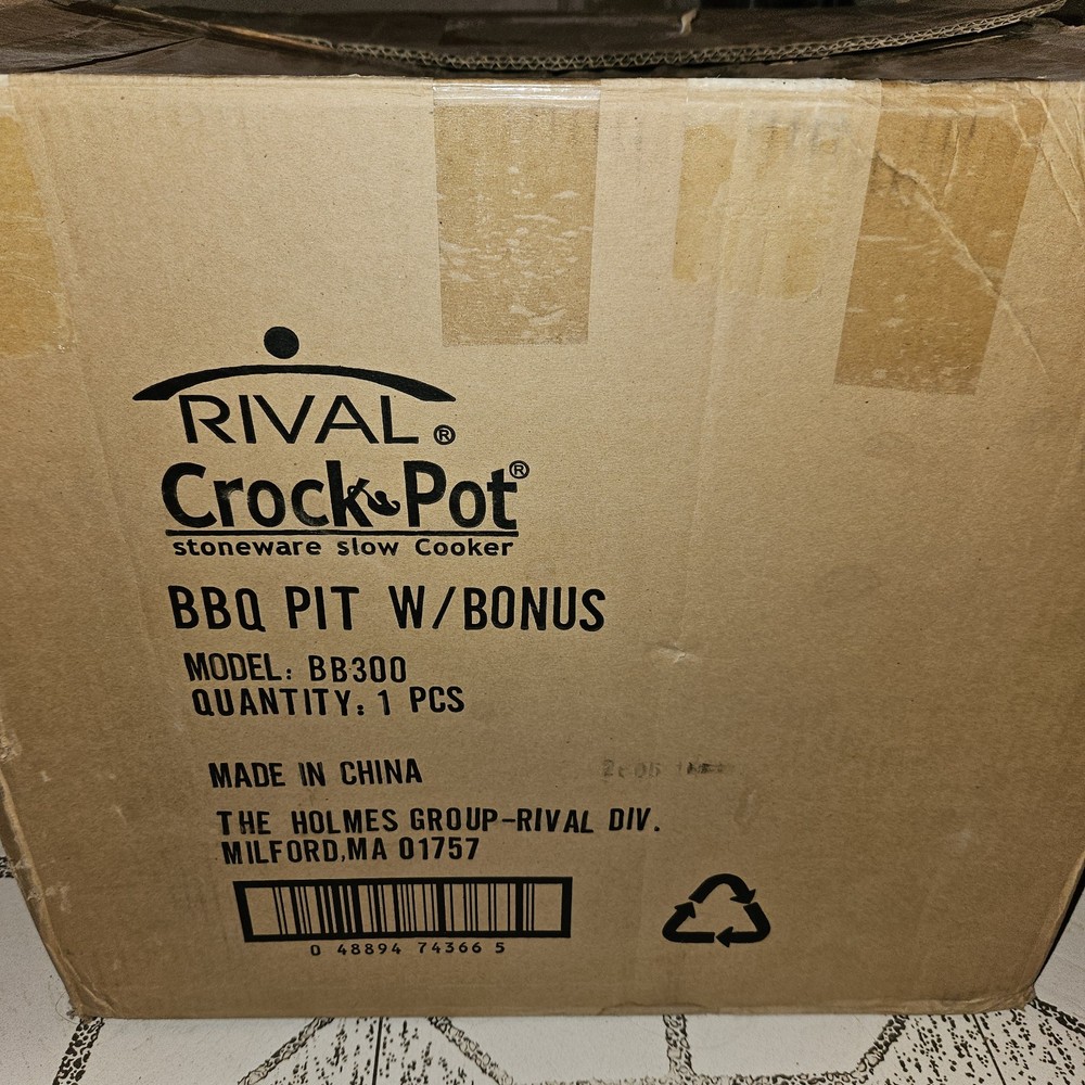 Rival Crock Pot BBQ PIT BB300 New- Open Box