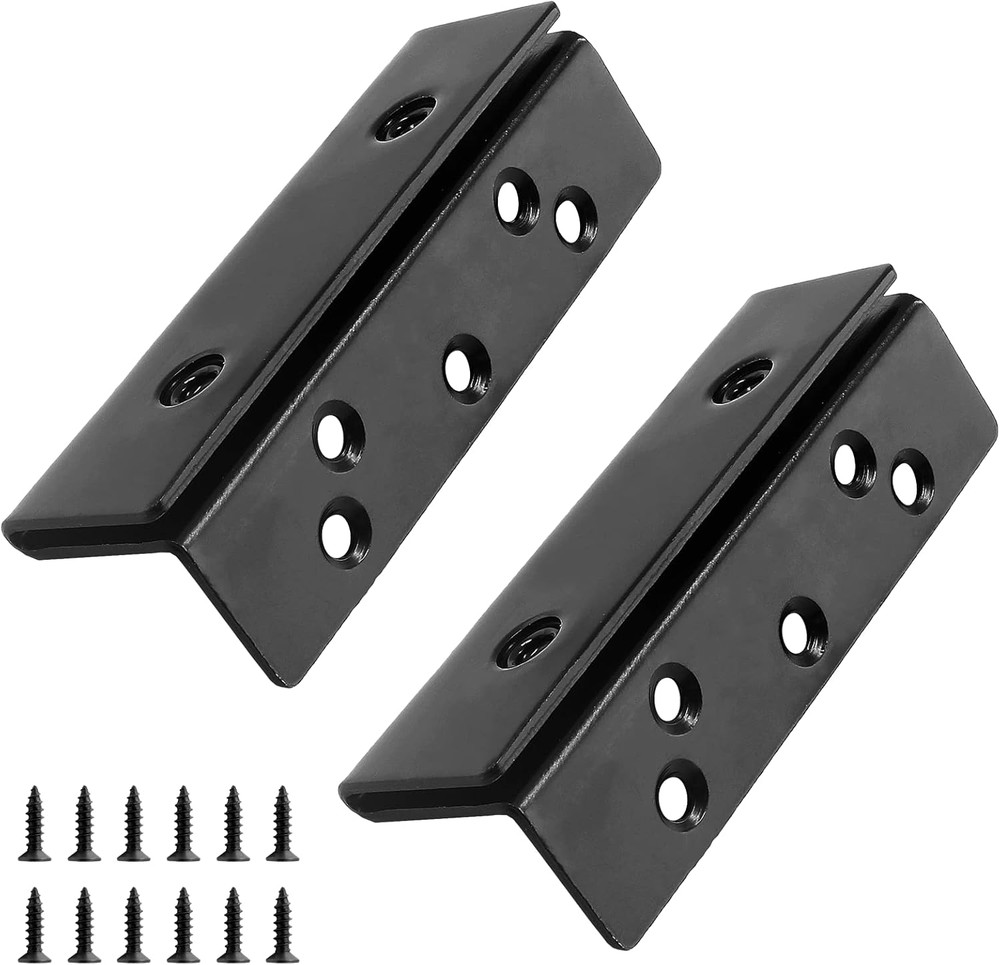 2 Pcs Frame Post Double Hook Bracket, Heavy Duty Hardware Plate Attachment Bra