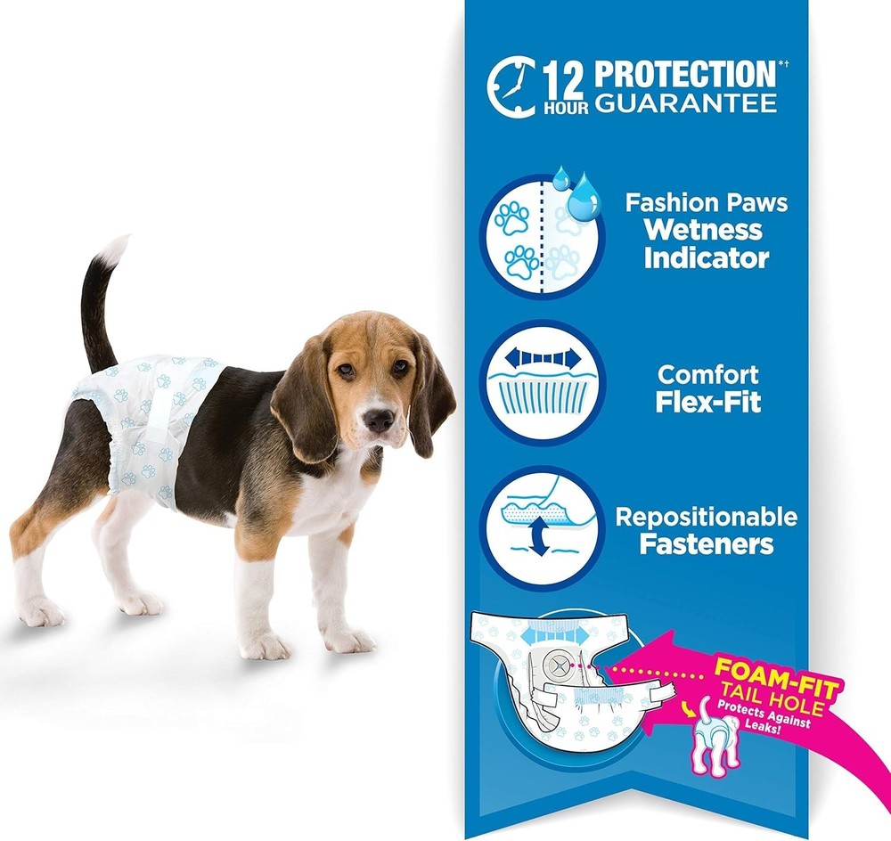 Wee-Wee Super Absorbent Disposable Adjustable Dog Potty Training Diapers, Lea...