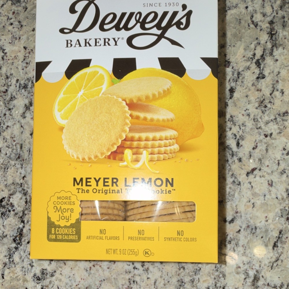 Dewey's Bakery Meyer Lemon Thin Cookie 9oz, No Artificial Flavoring, Kosher