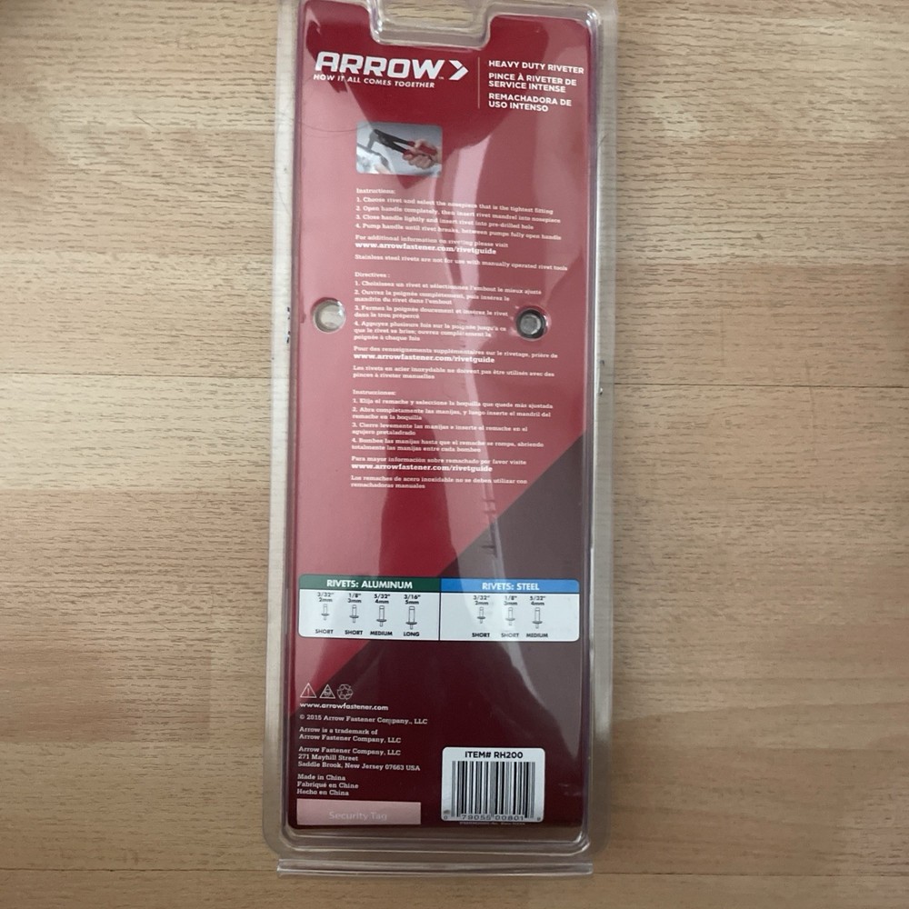 Arrow Heavy Duty Pop Rivet Gun RH200 & Assorted Rivets