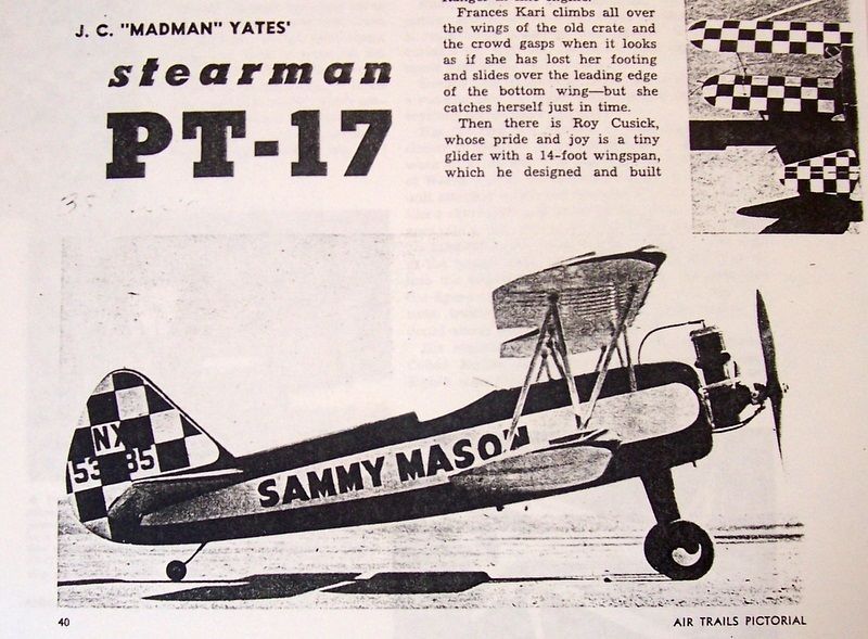 Air Trails PT-17 PLAN for 38" Scale Stunt Model Airplane