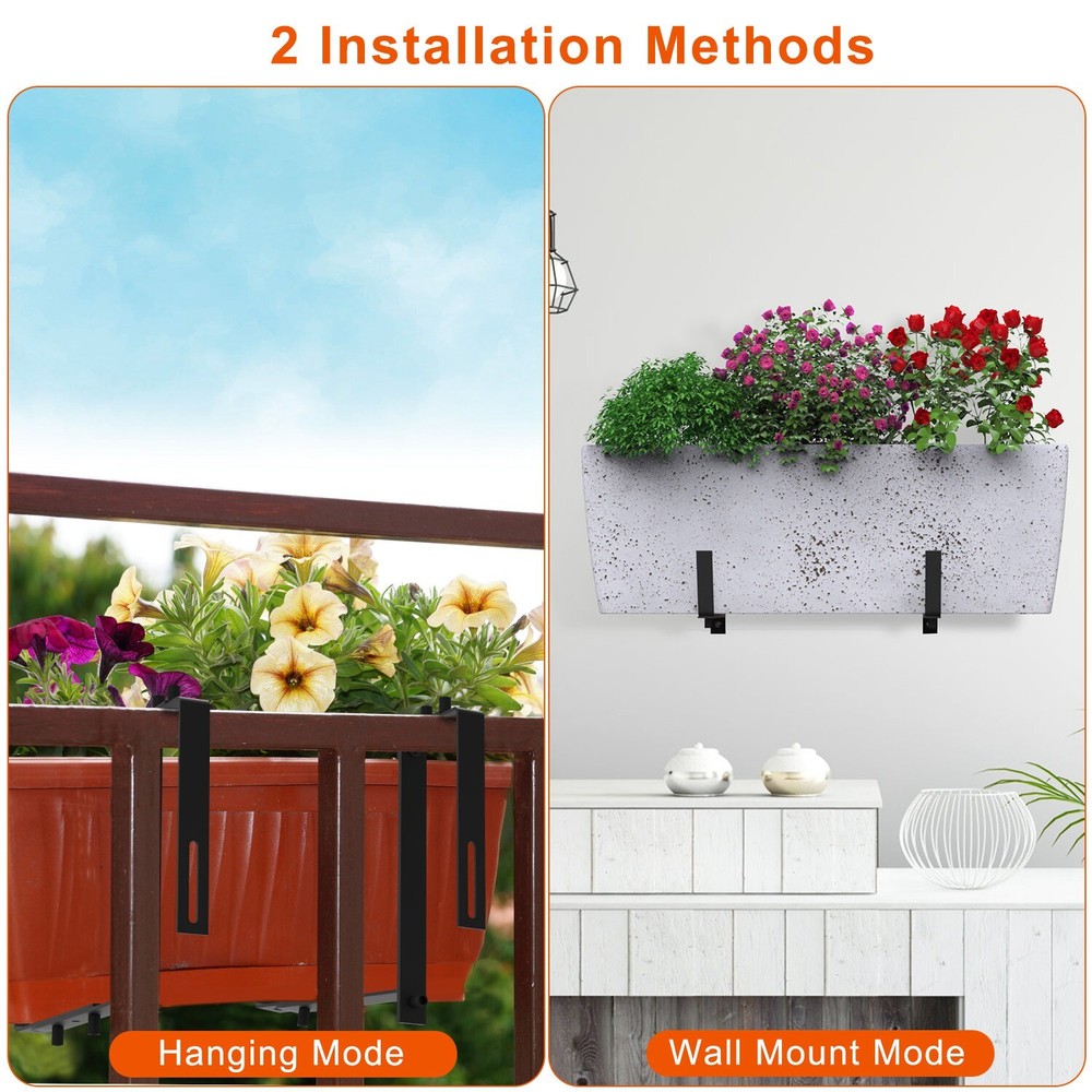 4PACK Window Box Holders Adjustable Planter Box Iron Brackets Flower Box Outdoor