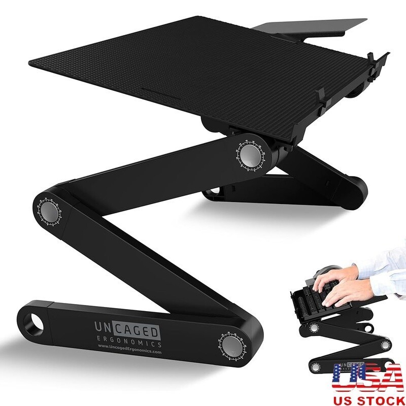 Ergonomic Adjustable Keyboard Stand Mouse Riser Desk Workspace Comfort Black